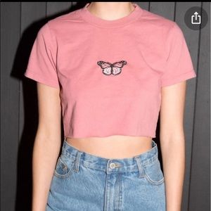 Brandy Melville Butterfly Crop top